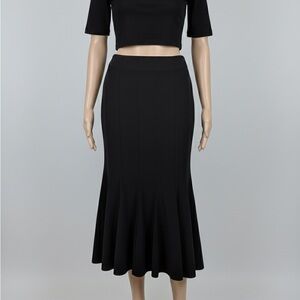 Elegant Black Midi Skirt